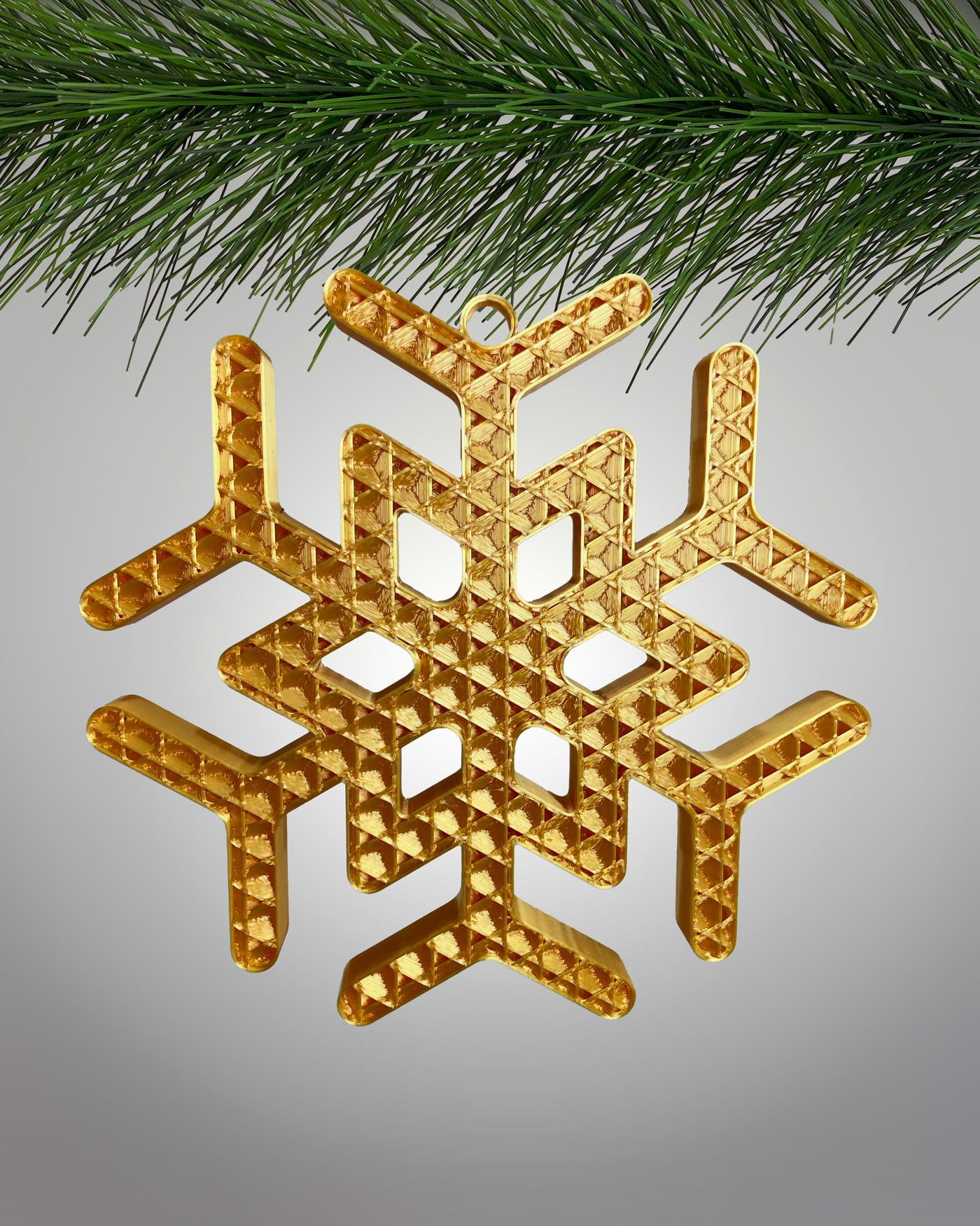 Snowflake Christmas Tree Ornament, Xmas Holidays Decorations 3d model