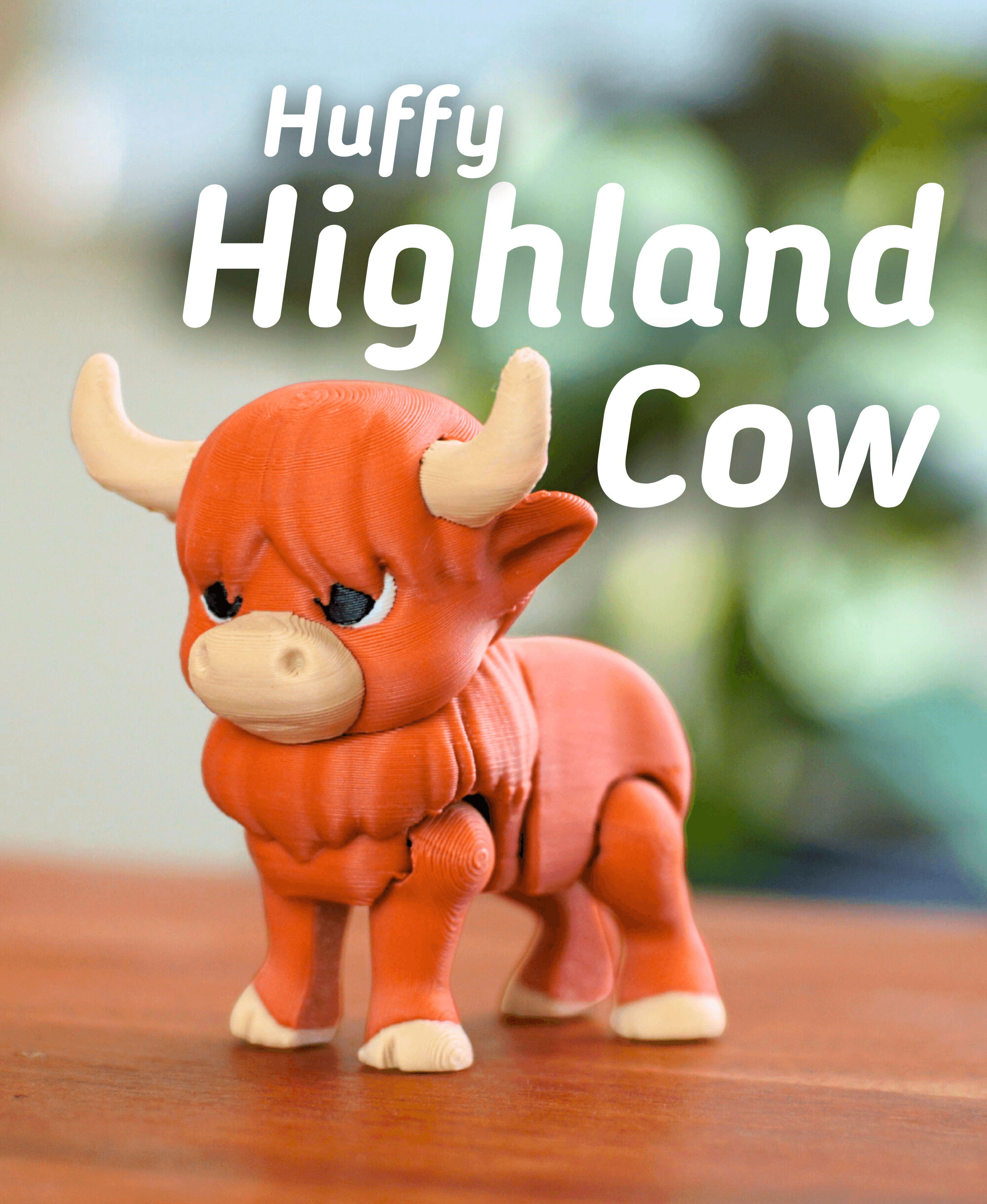 Huffy Highland Cow - Articulated Fidget Highland Cow 3d model