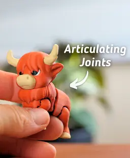 Huffy Highland Cow - Articulated Fidget Highland Cow 3d model