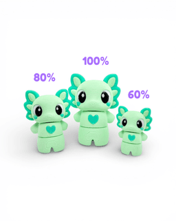 Kawaii (Cute) Axolotl Flexi & Keychain 3d model