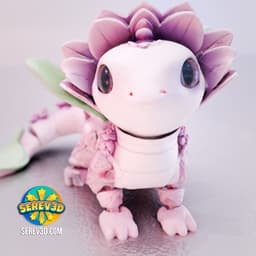 Lilac Flower Dragon - Fantasy Creature - Articulated Flexi Dragon - No Supports 3D Print STL/3MF 3d model