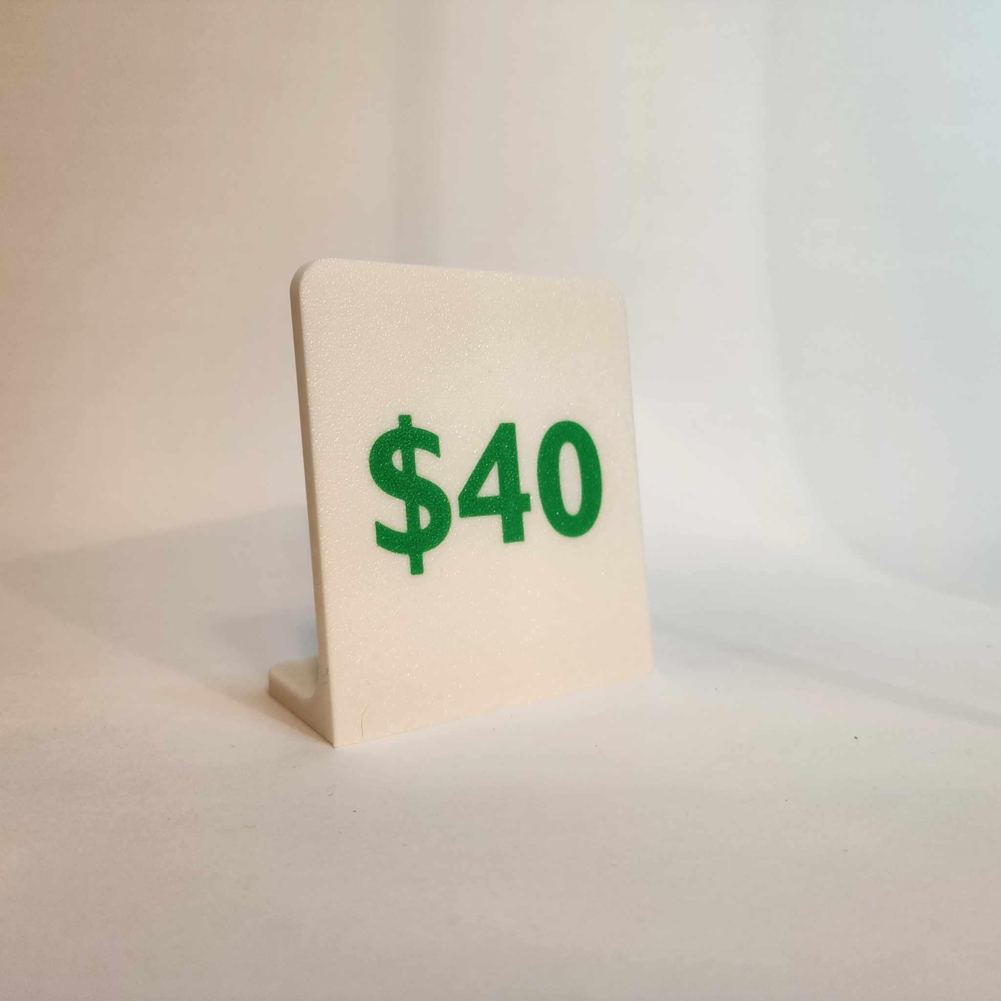 $40.00 Display sign 3d model