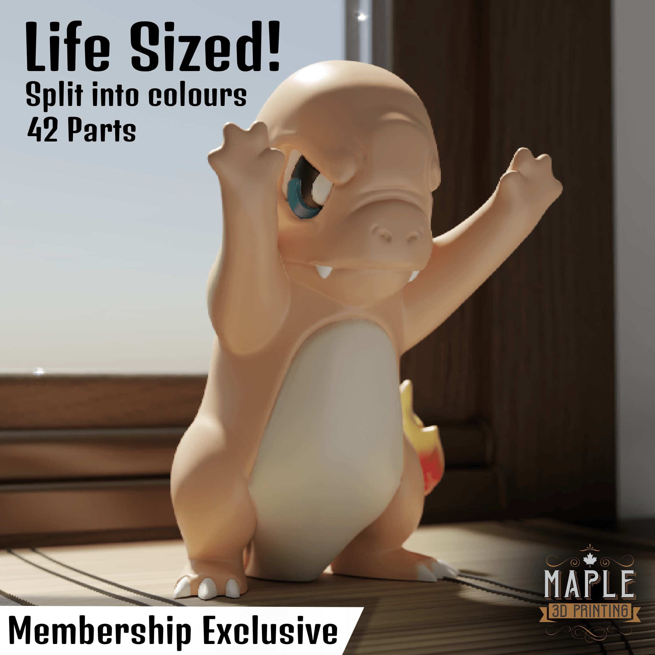 Life Size Window Charmander - Promo Card - Pokemon 3d model
