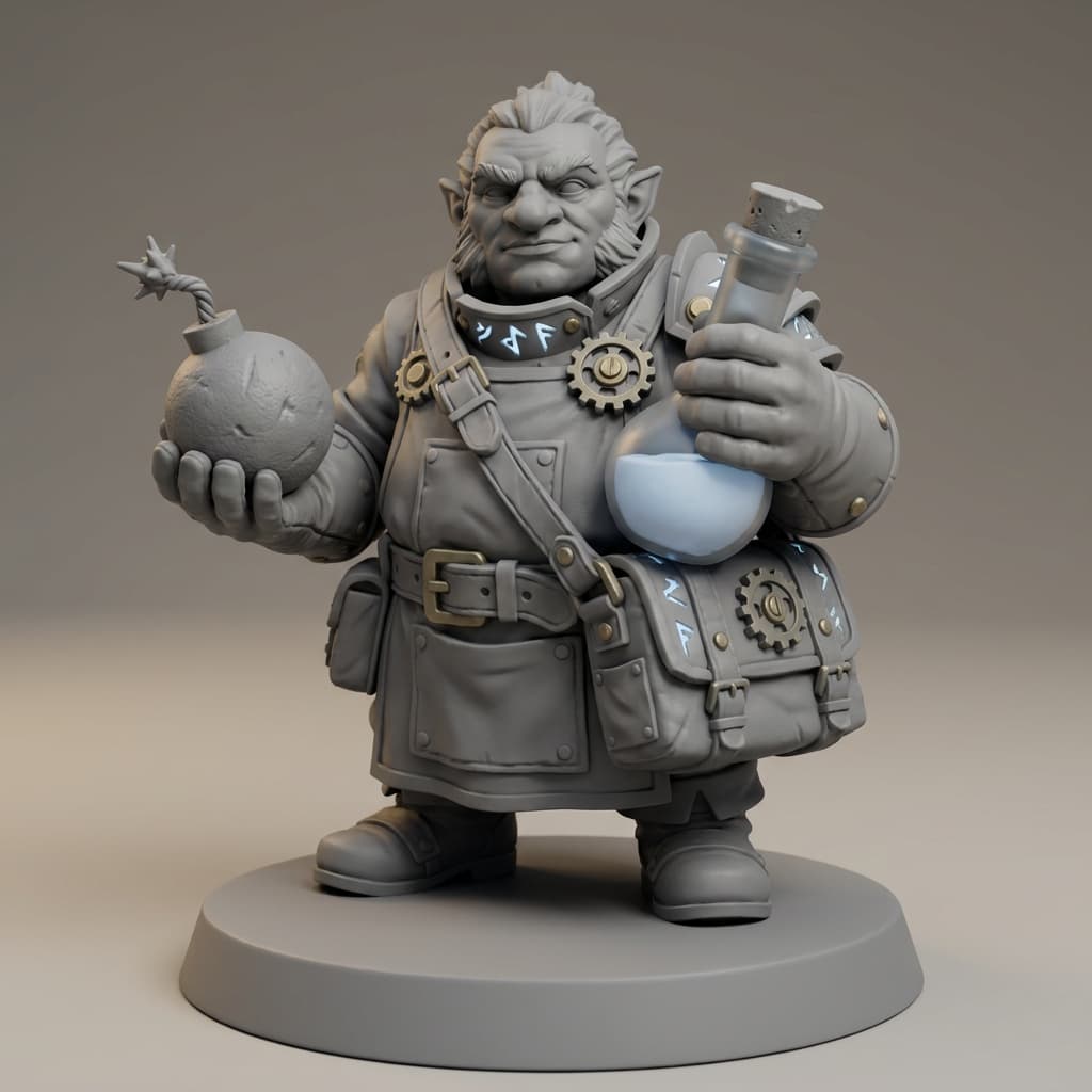 Iris and Orin - Fusewick Alchemist STL - Vault of the Star Forge Meshy Miniatures 3d model