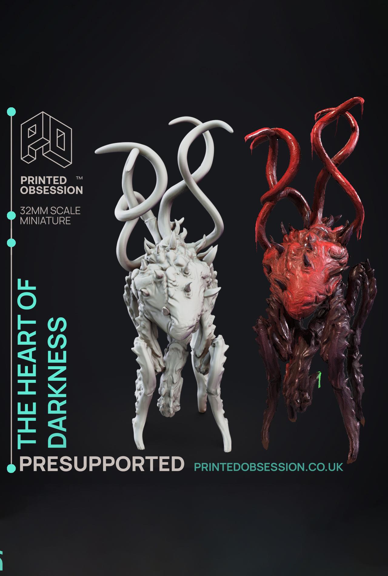 The Heart of Darkness - SCP - PRESUPPORTED - Illustrated and Stats - 32mm scale			 3d model