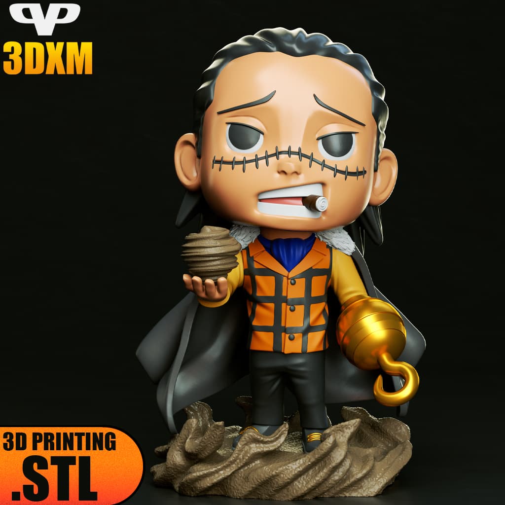 One Piece Crocodile Chibi STL for 3D Printing ChibiSTL 3DXM 3d model