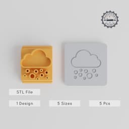 Snow Stamp Tile Set, 5 Sizes, Perfect for Clay, Cookies & Fondant, Winter Motif Design PRODUCT_5442 3d model
