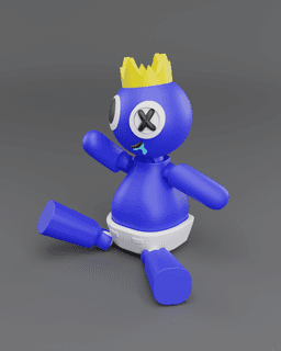 Baby Blue Rainbow Friends Muiltipart Snap Figure 3d model