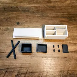 1:12 Scale Miniature Desk for Dollhouses STL | Dollhouse Office, Gaming Room, Furniture 3d model