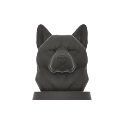 Akita Inu Dog Bust - Dog Statue - 3D Printable STL 3MF - Pet Memorial 3d model