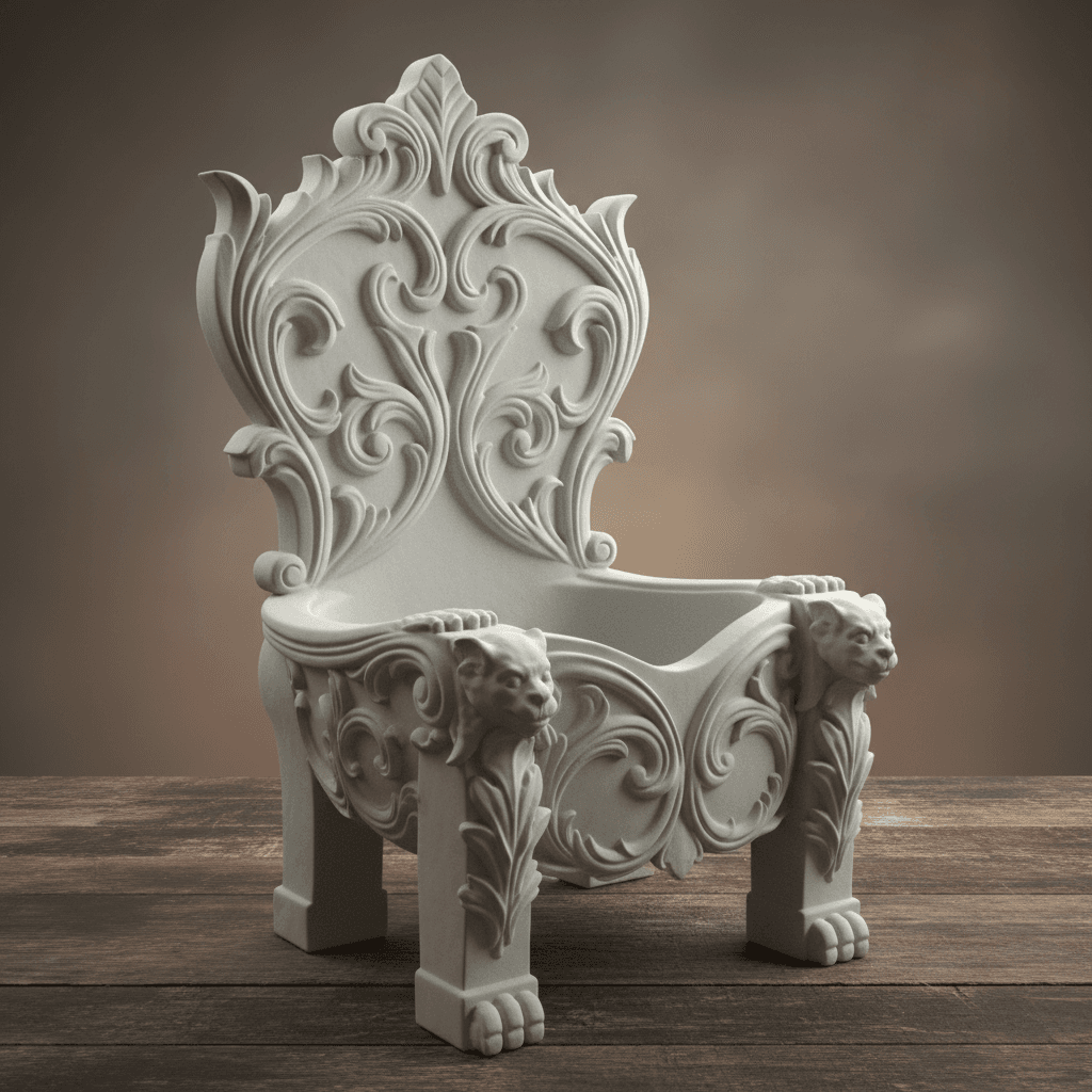 Throne Storage Organizer Premium STL Model 3d model