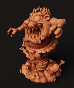 Taz Tornado Diorama STL | Looney Tunes 3D Print | Cartoon Statue 3d model