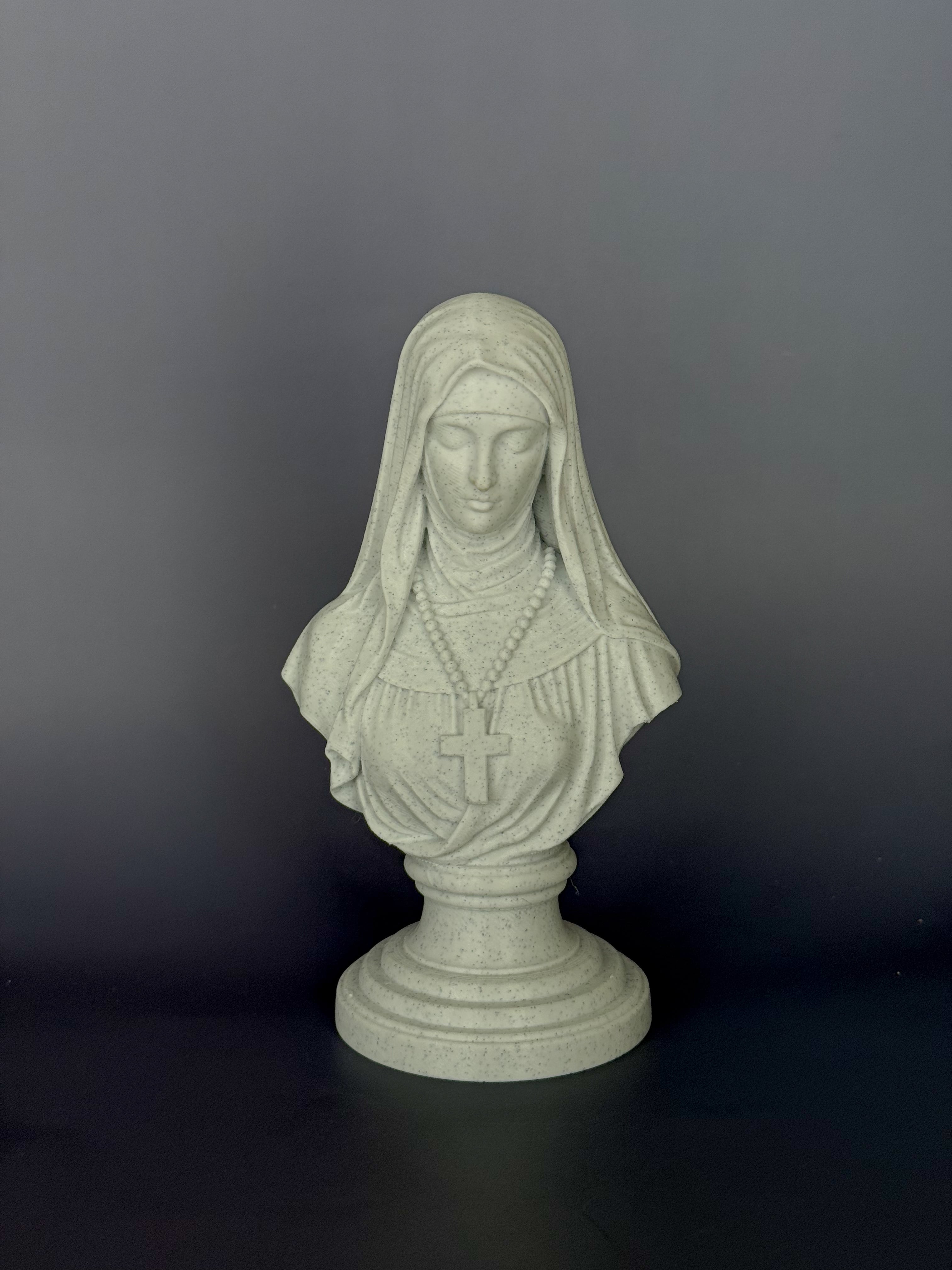 Silent Nun Bust Statuette 3d model