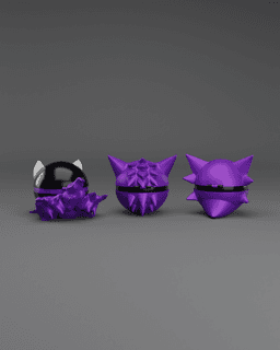 Original Ghost Trio Evolution Themed Pokeballs - Fan Art 3d model
