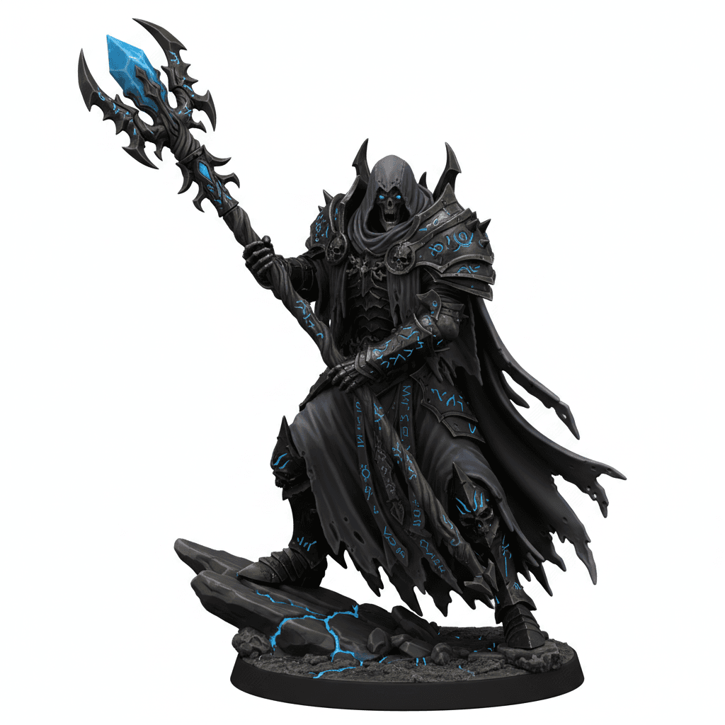 Ancient Lich King Rune Staff Printable STL File 3d model