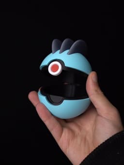 Hinged Machop Pokeball - Multipart 3d model