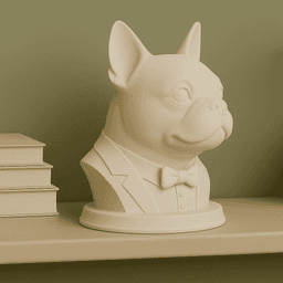 French Bulldog Suited Dog Bust - 3D Printable STL 3MF File - Pet Memorial Statue - Dog Model Downloa 3d model