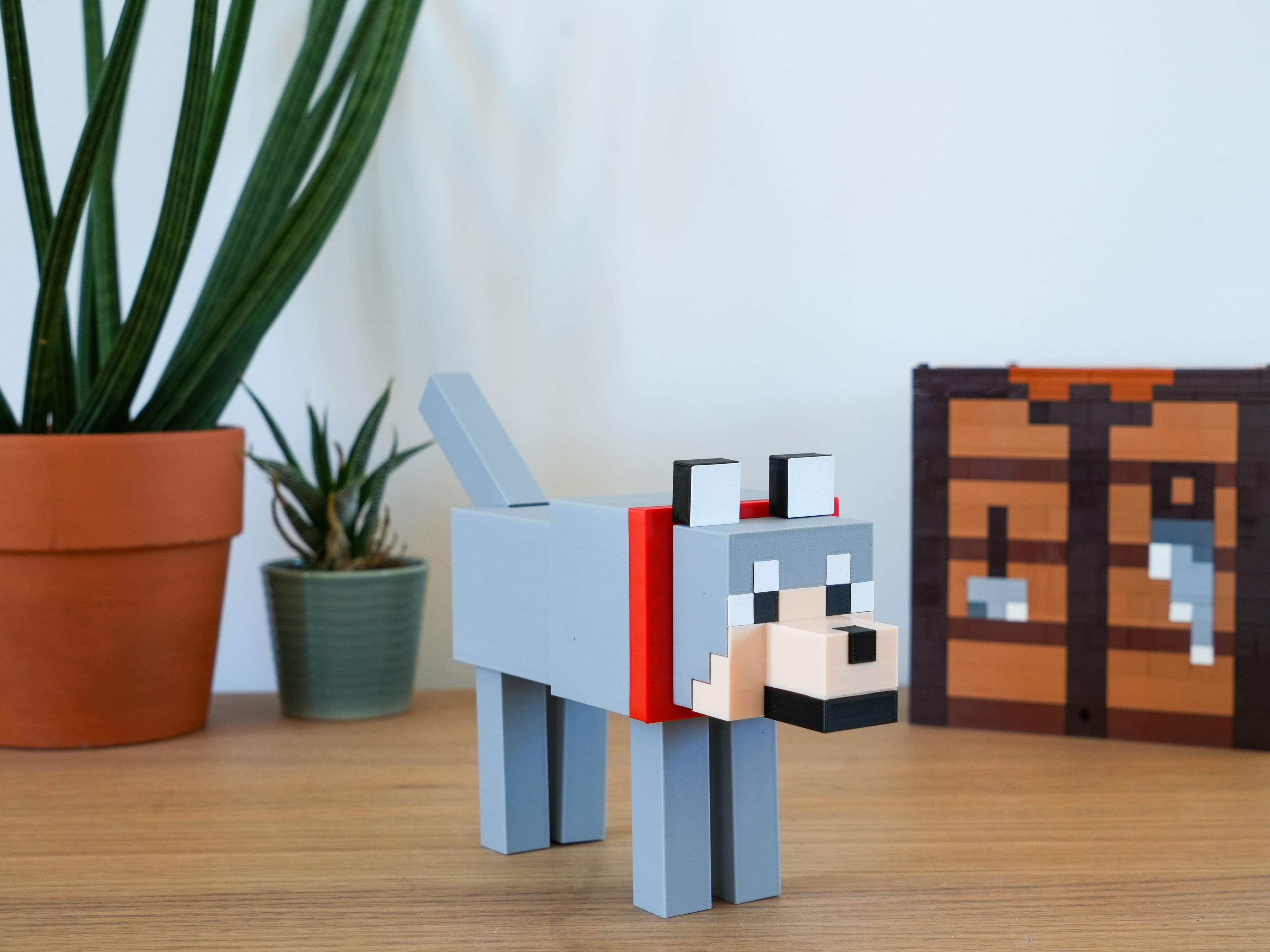 Minecraft Articulated Wolf-3MF multipart file 3d model