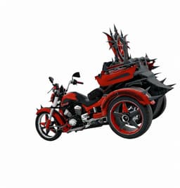 Luxury Gothic Devil Throne Trike Motorcycle 3d model