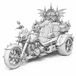 Luxury Gothic Devil Throne Trike Motorcycle 3d model