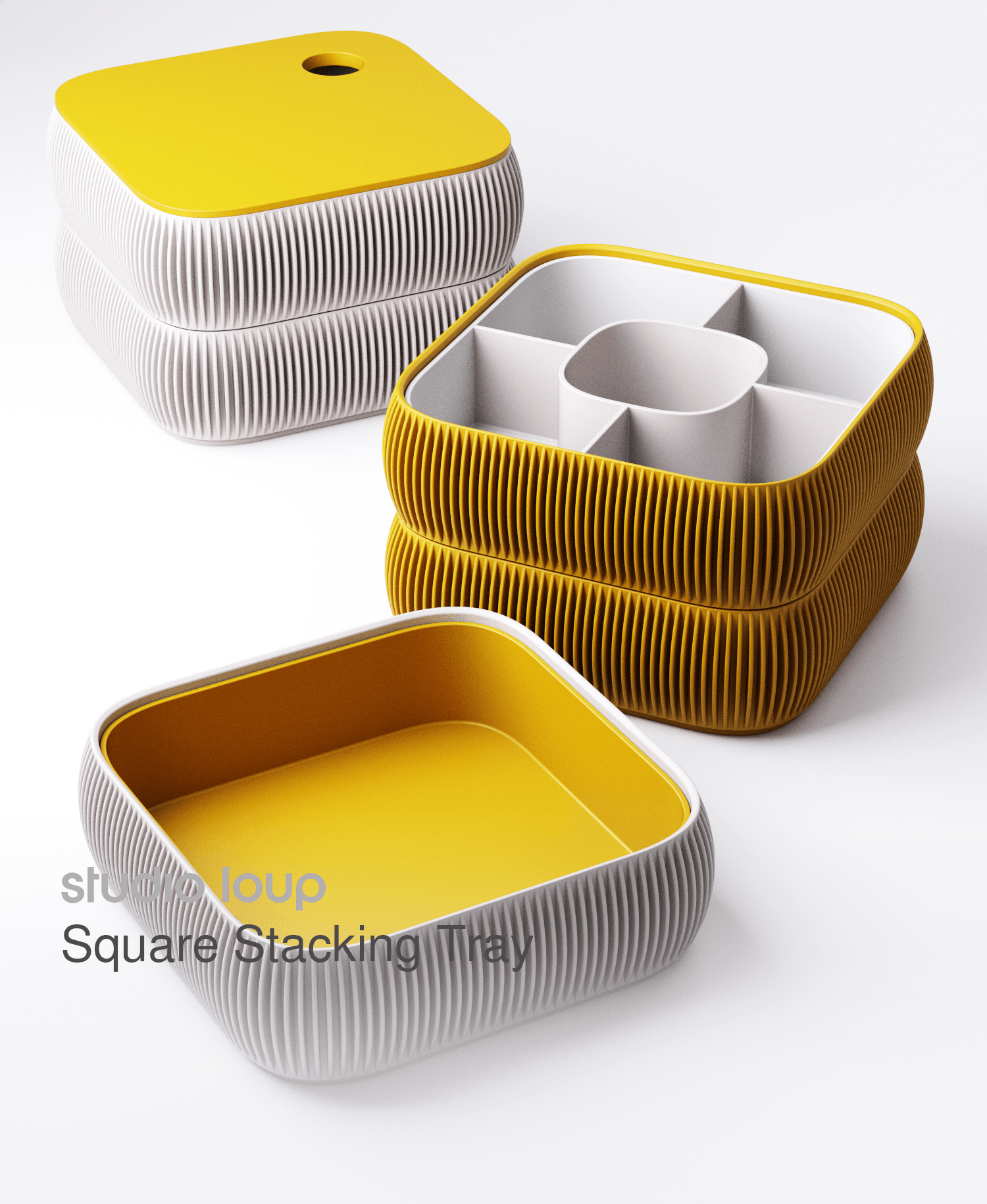 Square Stacking Tray 3d model