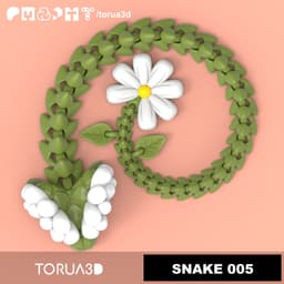 Articulated Snake 005 - Spring - Print in place - No supports - 3mf - STL 3d model