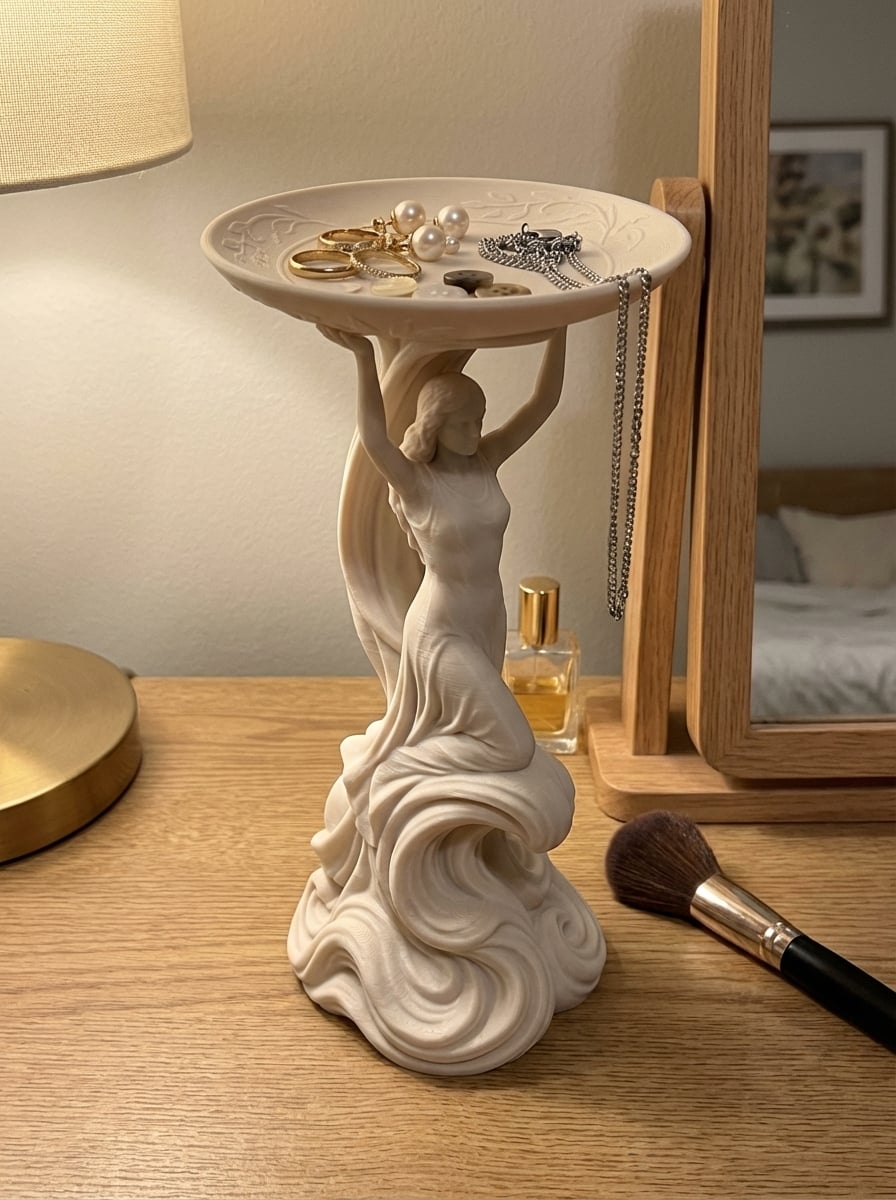 Ethereal Muse Goddess Jewelry Dish & Vanity Decor Stand 3d model