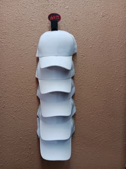 5 hat wall mounted storage rack with custom name tag toppers 3d model