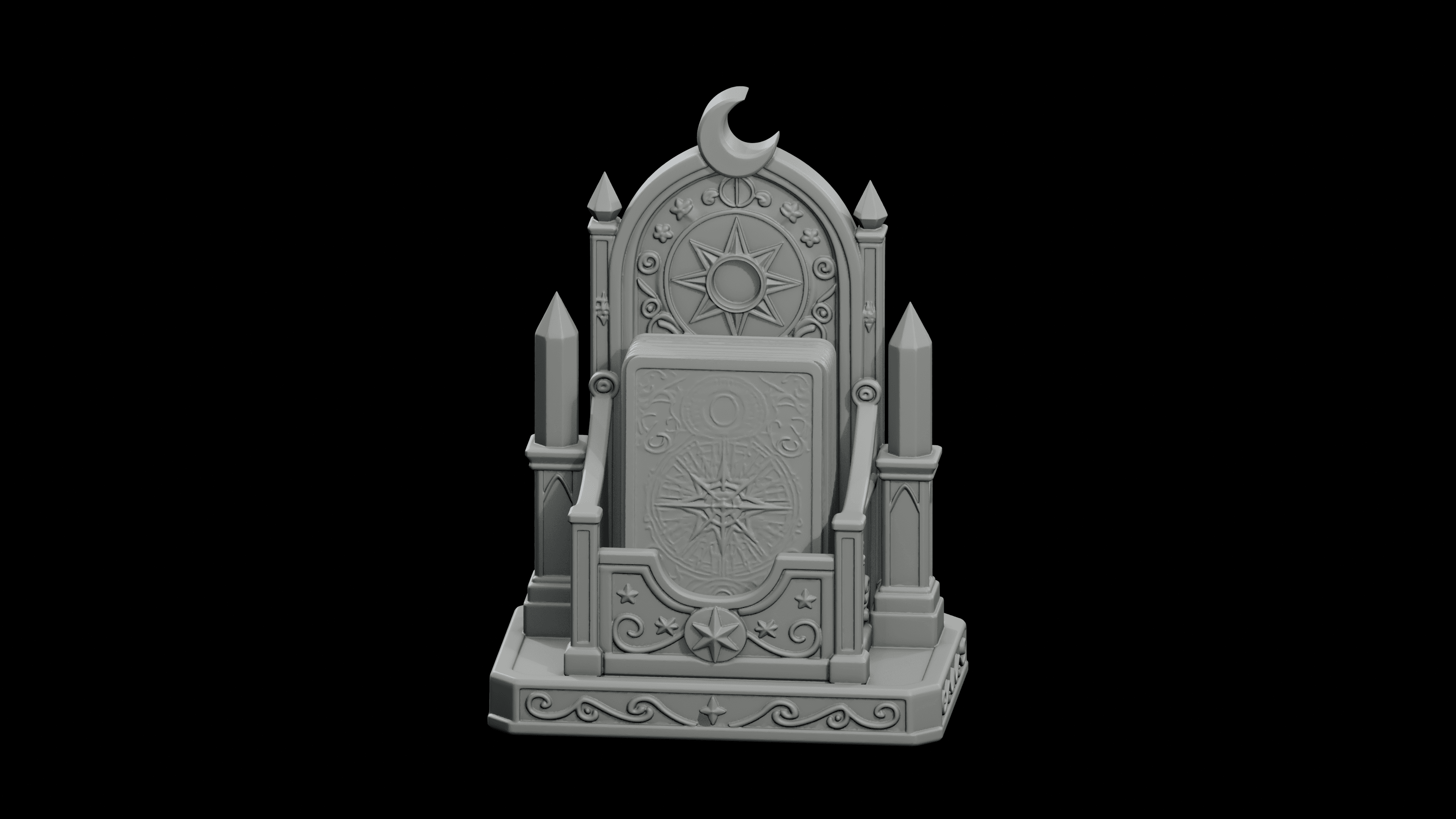 Tarot Deck Throne Holder STL - Printable Spiritual Decor Object 3d model