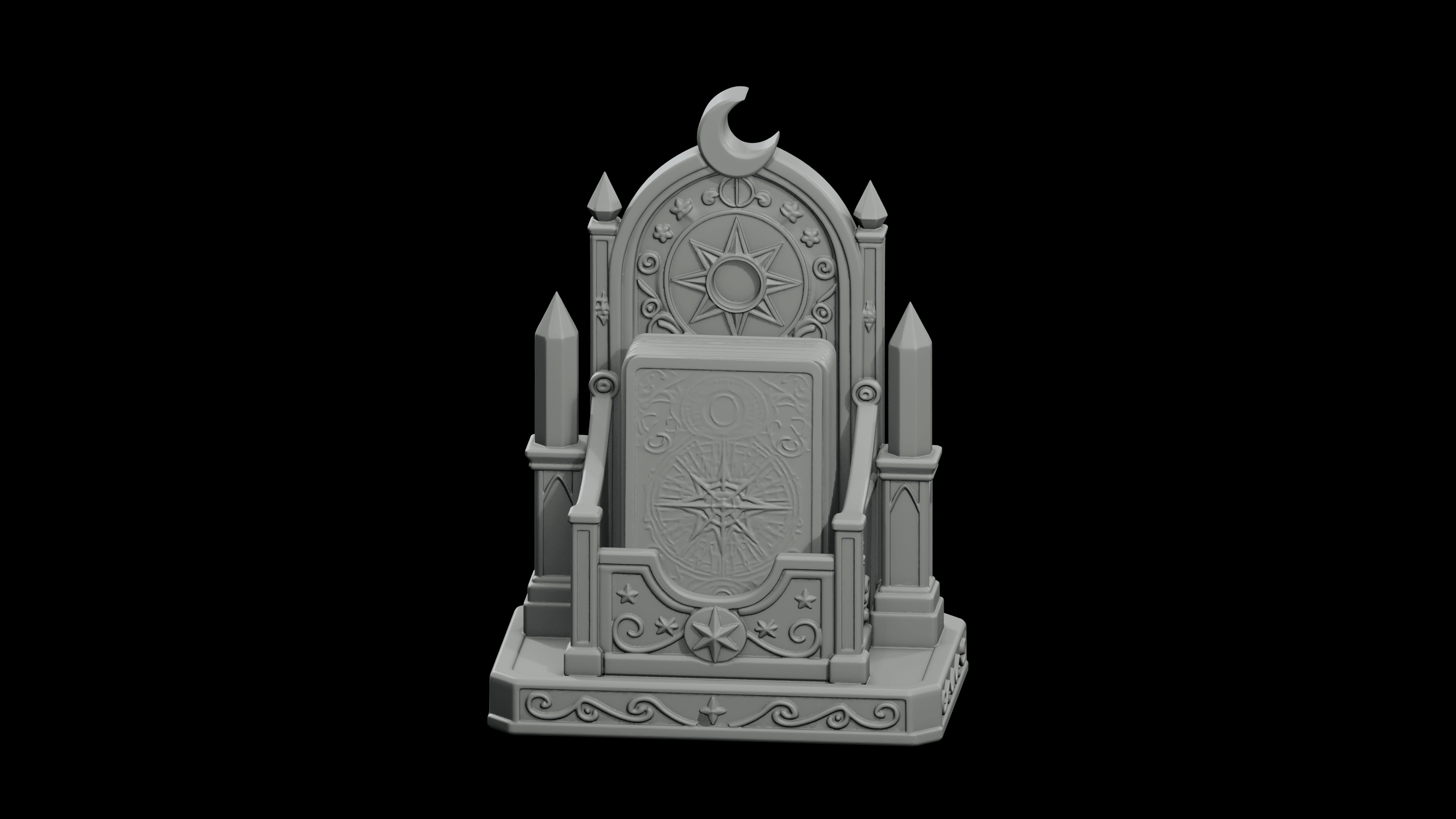 Tarot Deck Throne Holder STL - Printable Spiritual Decor Object 3d model