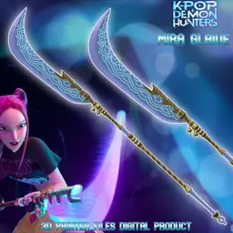 Mira Cosplay Go Dok Woldo Glaive weapon Kpop Demon Hunters 3d model
