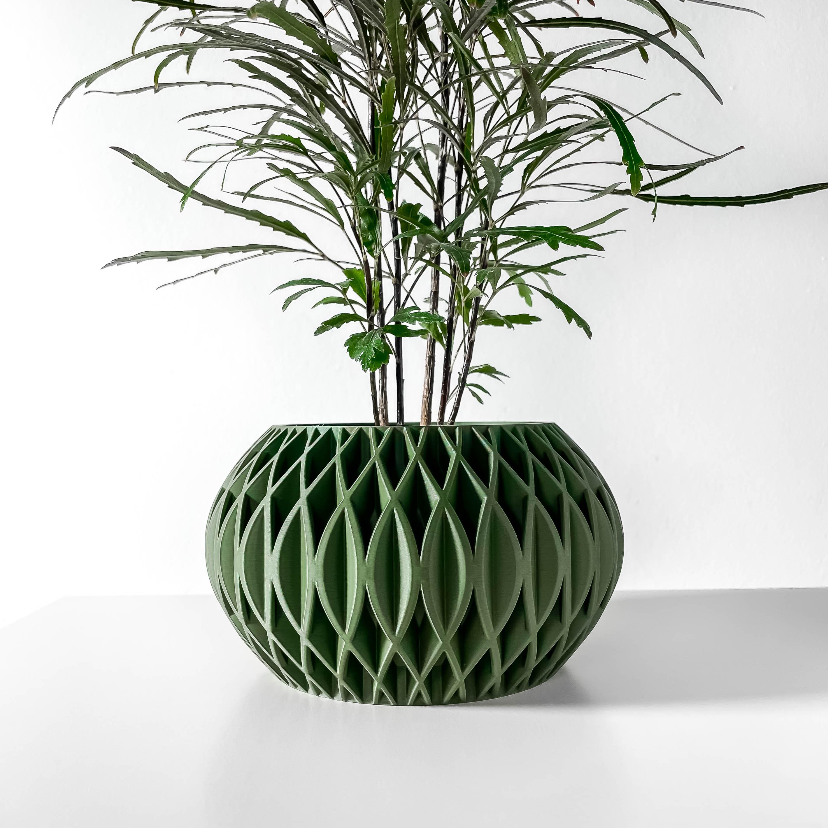 The Revan Planter Pot with Drainage Tray & Stand: Modern and Unique Home Decor for Plants 3d model