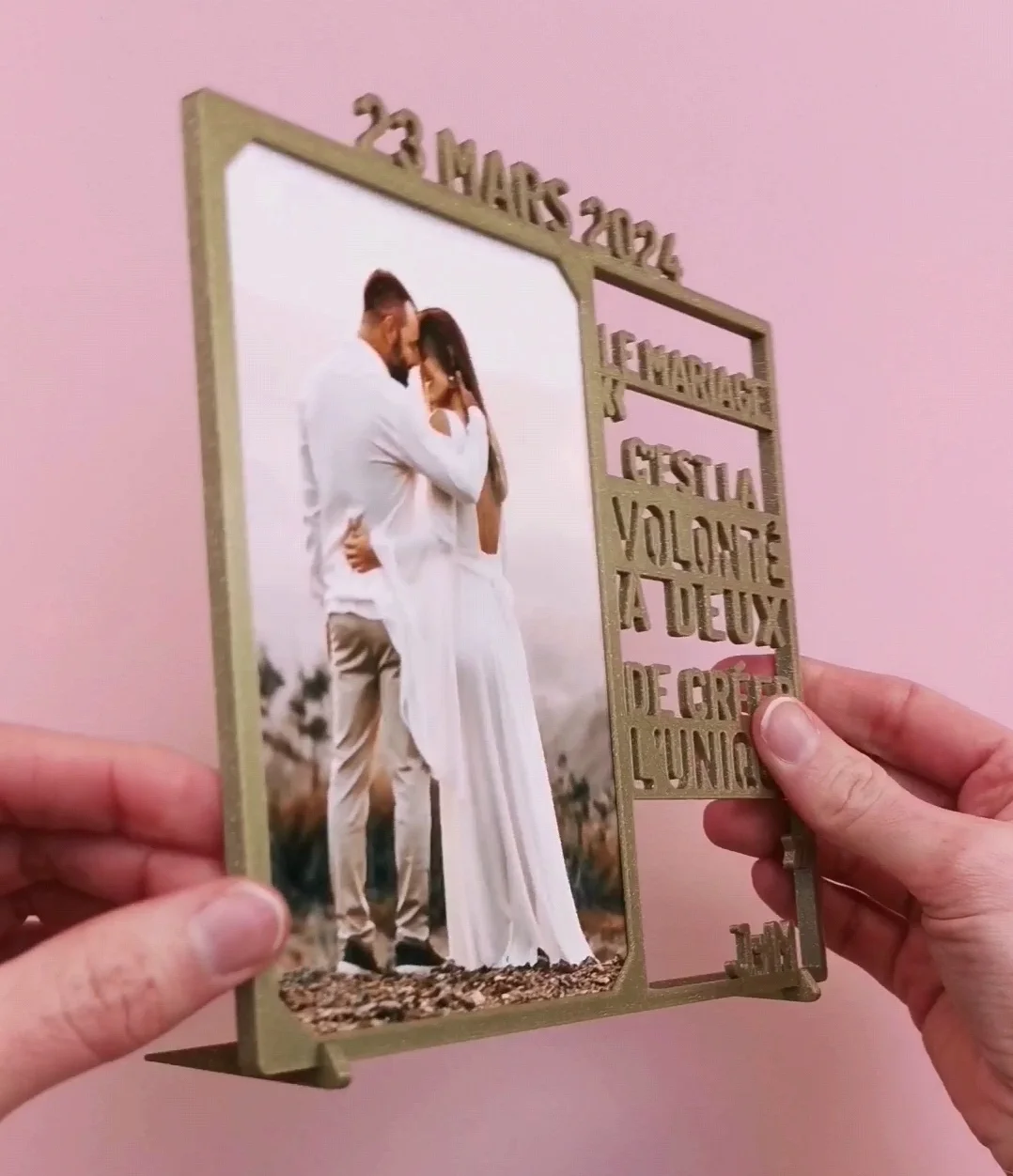 Wedding photo frame - customizable 3d model