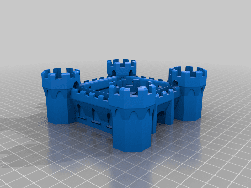 Short castle facade, planter/saucer 3d model