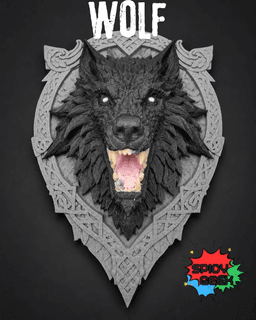 Wolf Wall Plaque 3d model