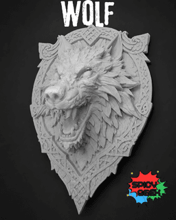 Wolf Wall Plaque 3d model