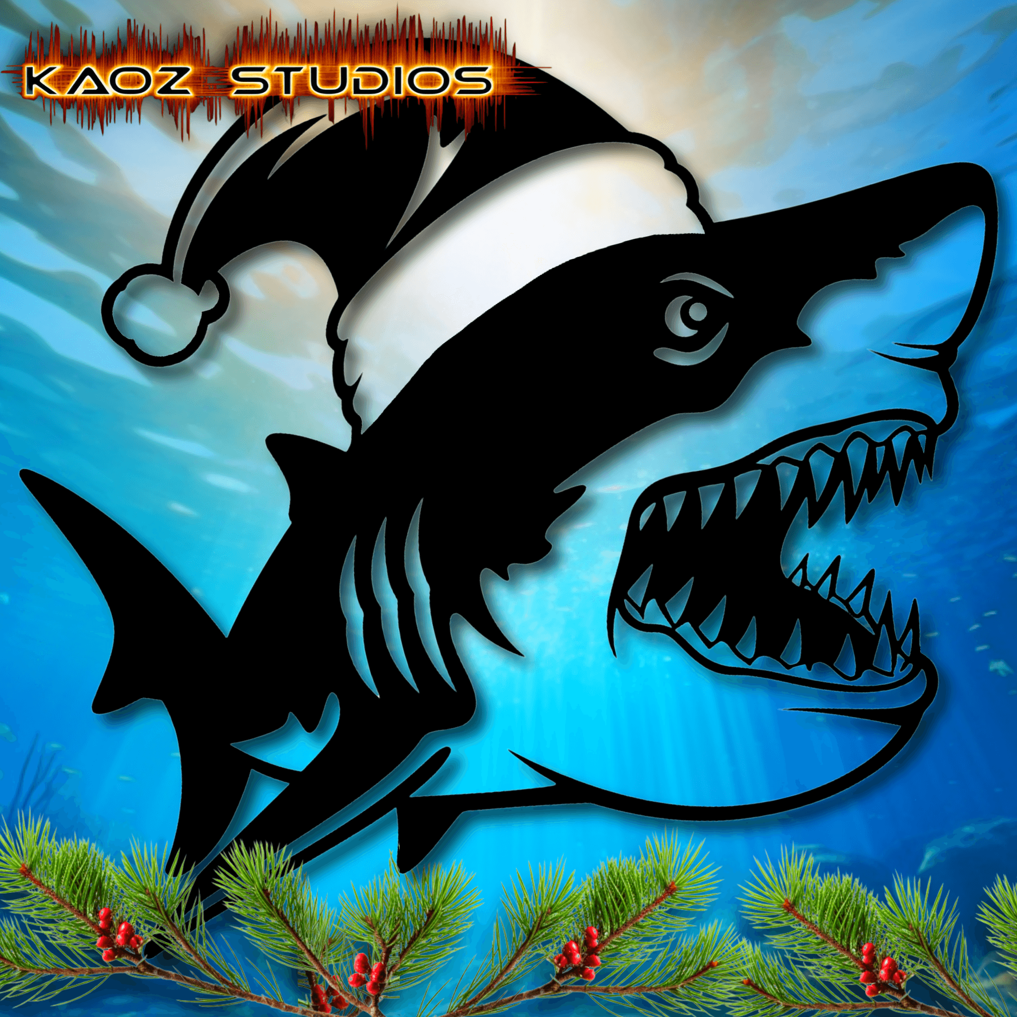 Funny Christmas Shark wall art Great White Shark Christmas wall decor 3d model