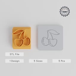 Garden Fresh Cherry Tile Stamp Set, 5 Sizes, Perfect for Clay, Cookies & Fondant PRODUCT_1785 3d model