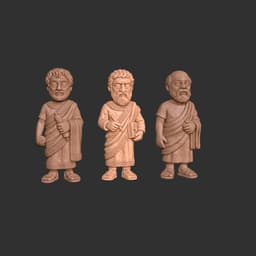 Ancient Greek Philosophers Clay Style Collectible Figurines 3D print model 3d model