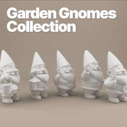 Garden Gnomes Collection – 5 Chubby Gnome STL Pack for 3D Printing 3d model