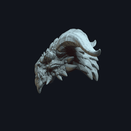 Dragon v3 Action Figure Head 3d model