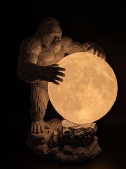 Gorilla Moon Lamp | 3D Printable STL | Silverback LED Night Light Sculpture 3d model
