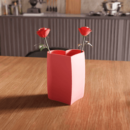 Heart-Shaped Flower Vase and Desktop Organizer 3d model