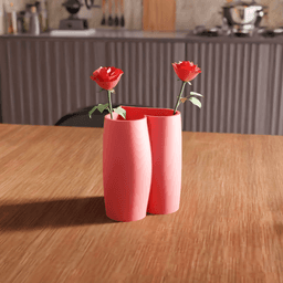 Heart-Shaped Flower Vase and Desktop Organizer 3d model