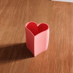 Heart-Shaped Flower Vase and Desktop Organizer 3d model