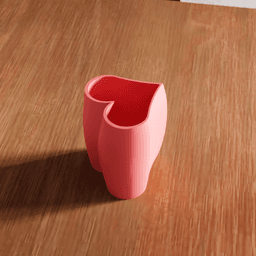 Heart-Shaped Flower Vase and Desktop Organizer 3d model