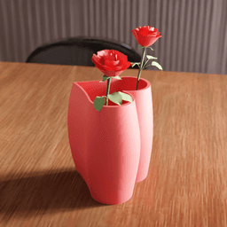 Heart-Shaped Flower Vase and Desktop Organizer 3d model