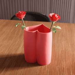 Heart-Shaped Flower Vase and Desktop Organizer 3d model