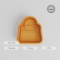 Shopping Bag Shape Cutter & Stamp Set, Perfect for Cookies & Fondant, Sizes S/M/L, 6-Piece Collection PRODUCT_4794 3d model