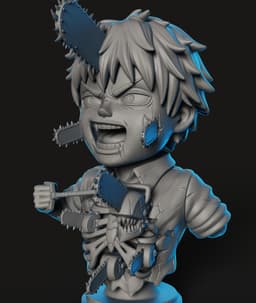 Chainsaw Man Bust STL | Anime 3D Print | HighDetail 3d model
